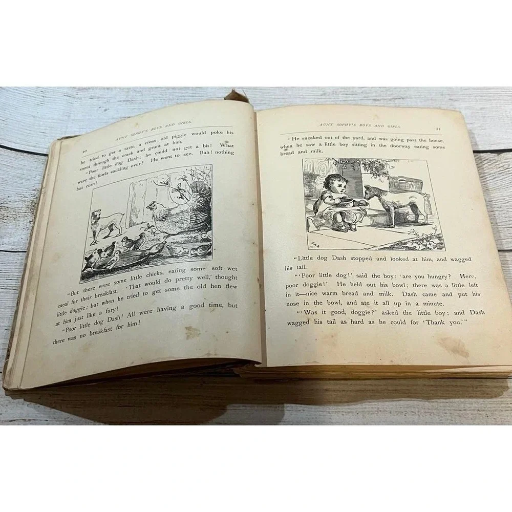1881 Antique Childrens Book Aunt Sophy's Boys and Girls Mrs Sanford Dutton TubH2